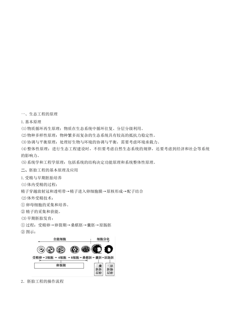 高考生物二轮复习 专题16 胚胎工程与生态工程教学案-人教版高三全册生物教学案_第2页