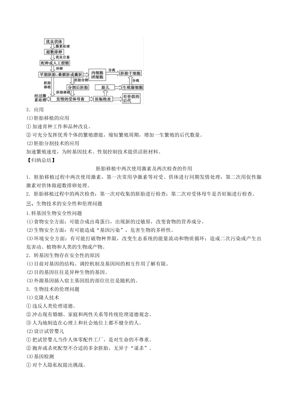 高考生物二轮复习 专题16 胚胎工程与生态工程教学案-人教版高三全册生物教学案_第3页
