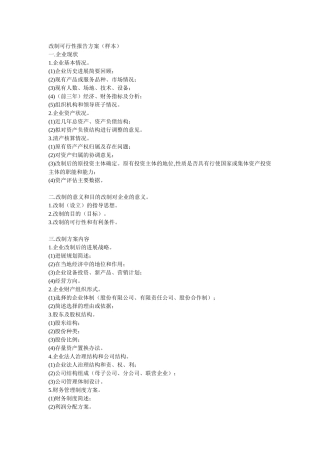 改制可行性报告方案