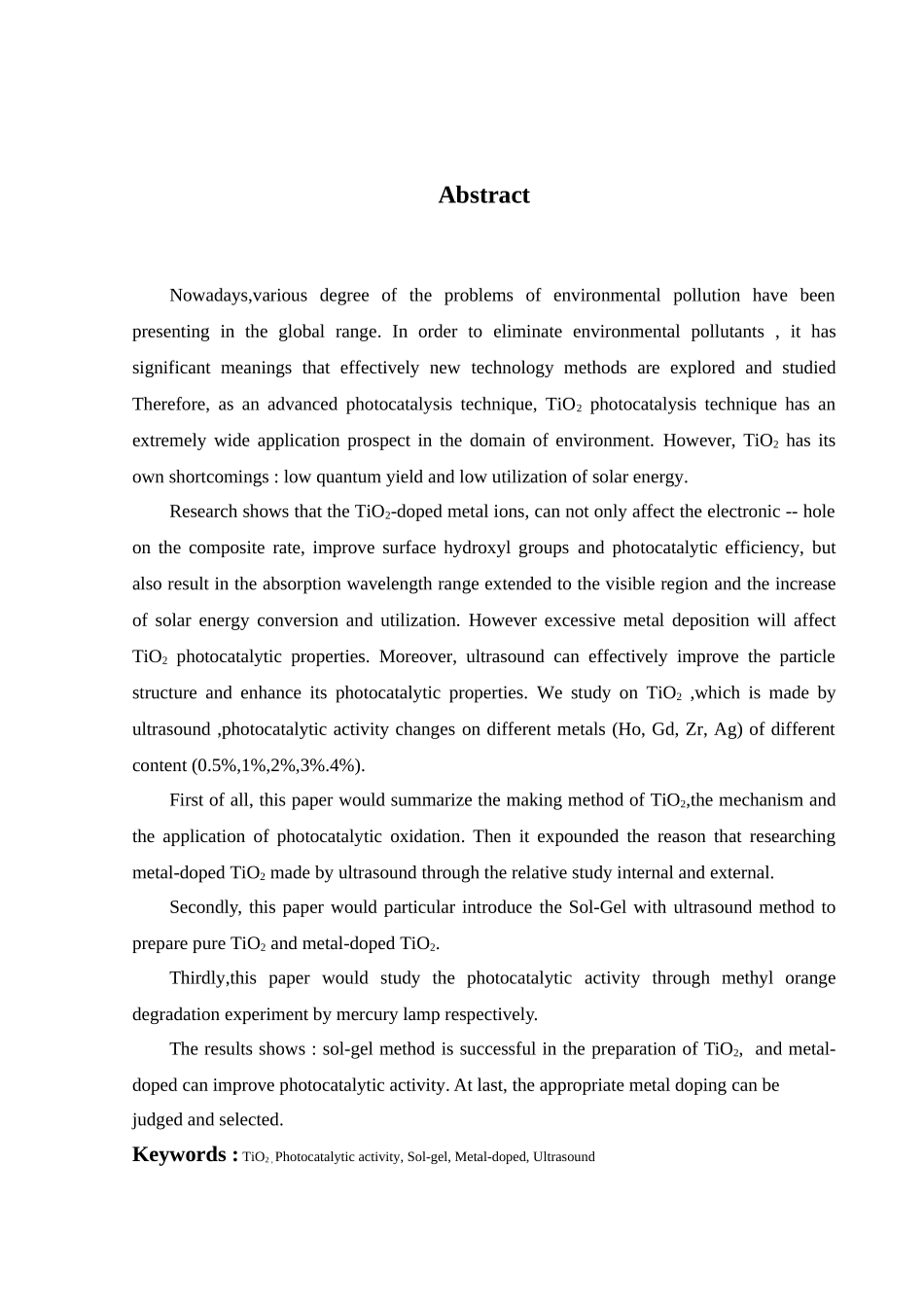 改性纳米二氧化钛光催化降解甲基橙的研究大学本科毕业论文_第3页