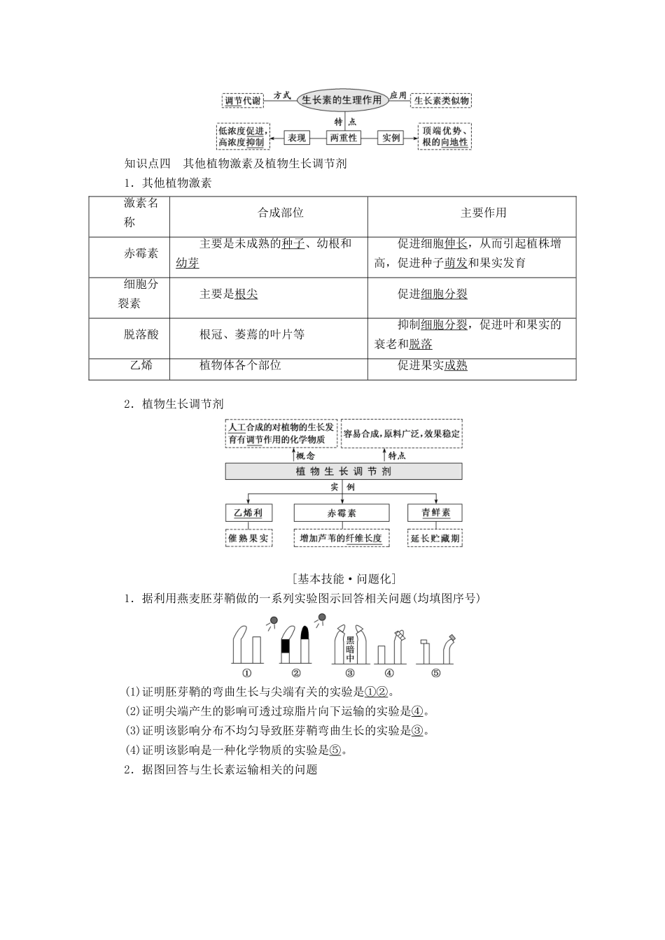高考生物一轮复习 第九单元 植物的激素调节精选教案-人教版高三全册生物教案_第2页