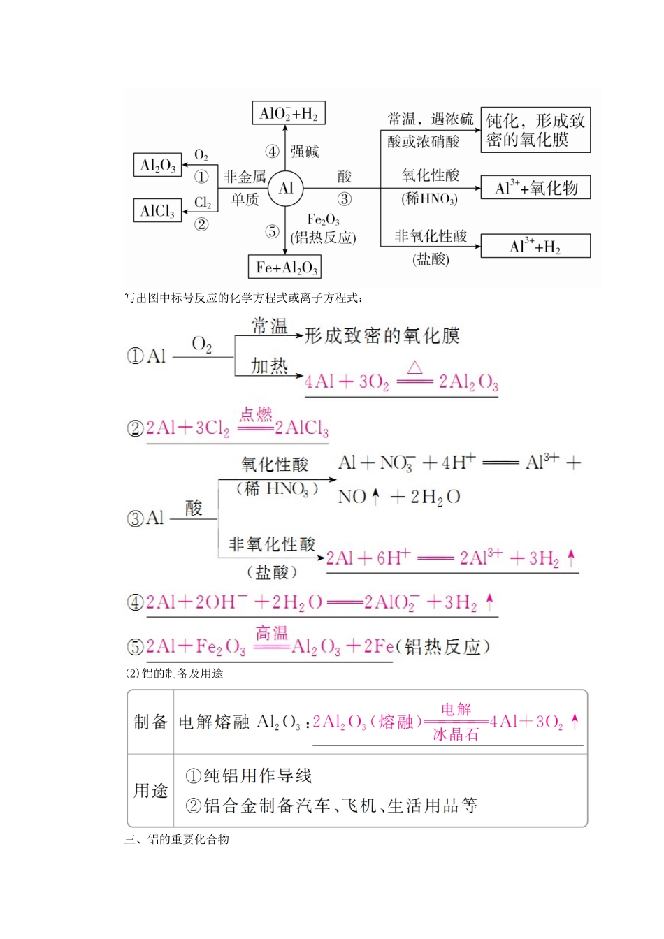 （全国通用）高考化学一轮复习 第10讲 镁、铝及其重要化合物学案-人教版高三全册化学学案_第3页