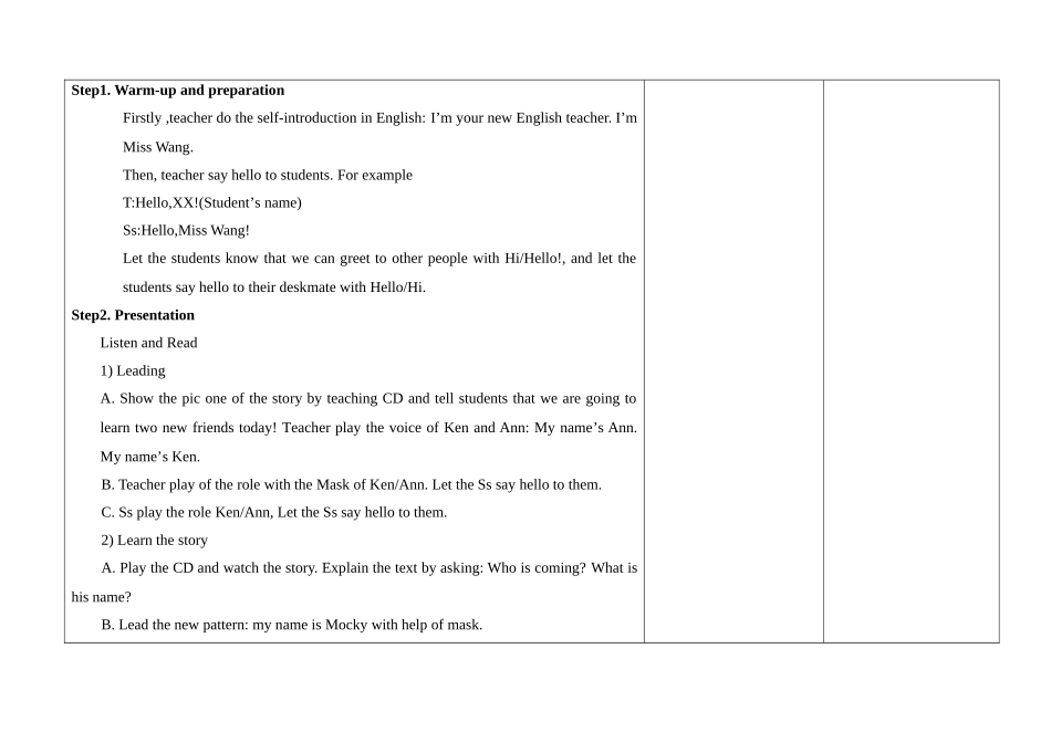 教案.教材-—最新2025-2025学年秋季学期人教版pep小学三年级英语上册教案收藏版收藏版_第2页