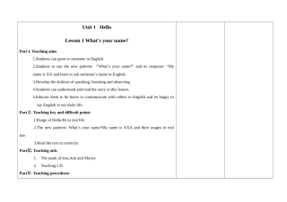 教案.教材-—最新2025-2025学年秋季学期人教版pep小学三年级英语上册教案收藏版收藏版