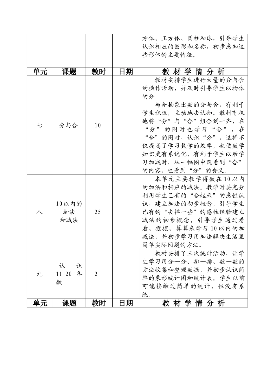 教案.教材-—最新2025-2025学年秋季学期人教版小学一年级数学上册教案_第3页