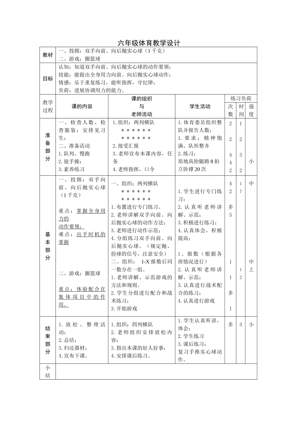 教案.教材-—最新2025-2025学年秋季学期小学六年级体育课教案收藏版_第2页
