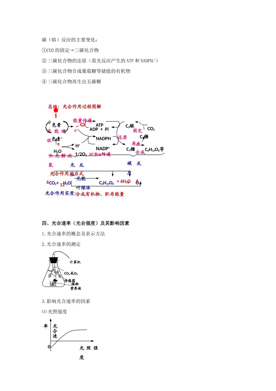 高考生物专题复习 6光合作用（二）光合作用原理及应用学案-人教版高三全册生物学案_第2页