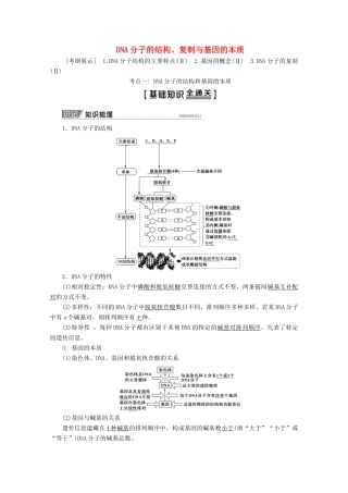 高考生物一轮复习 第6单元 第2讲 DNA分子的结构、复制与基因的本质教学案 新人教版-新人教版高三全册生物教学案