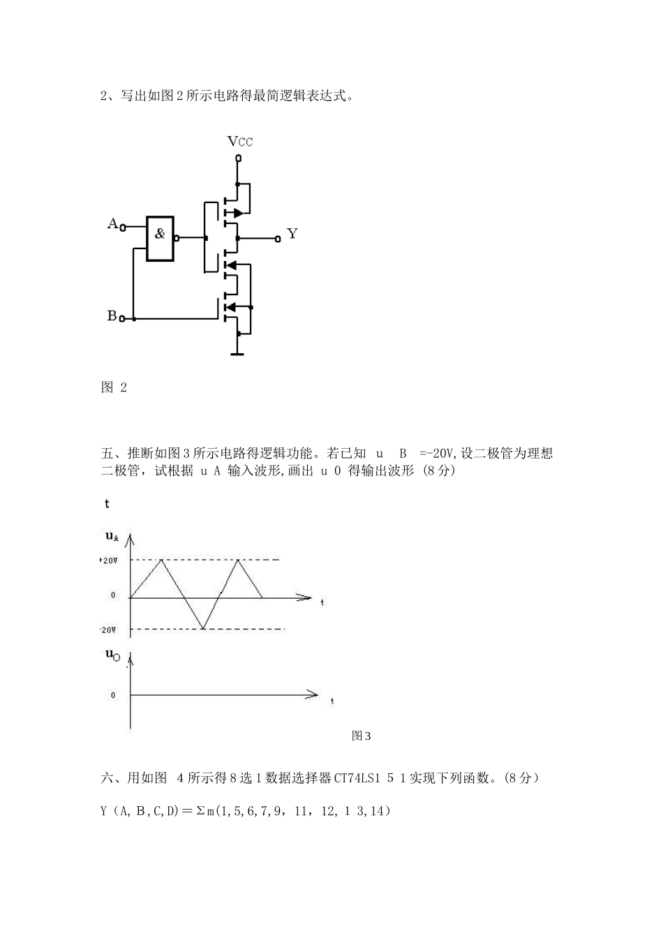 数字电子技术基础期末考试试卷及答案_第3页