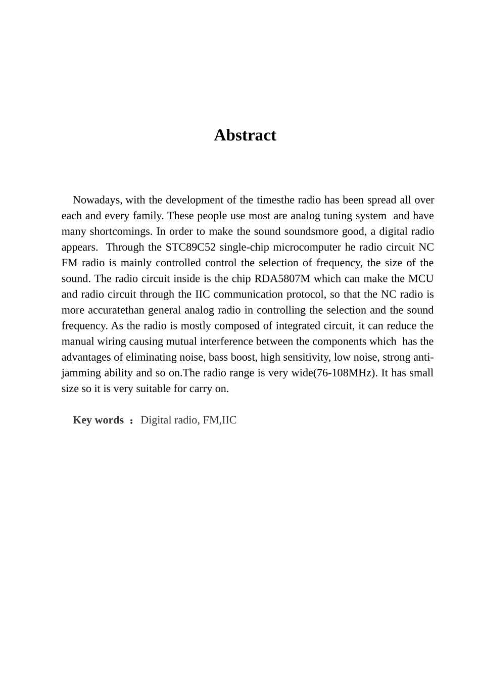 数字调频收音机本科学位论文_第2页