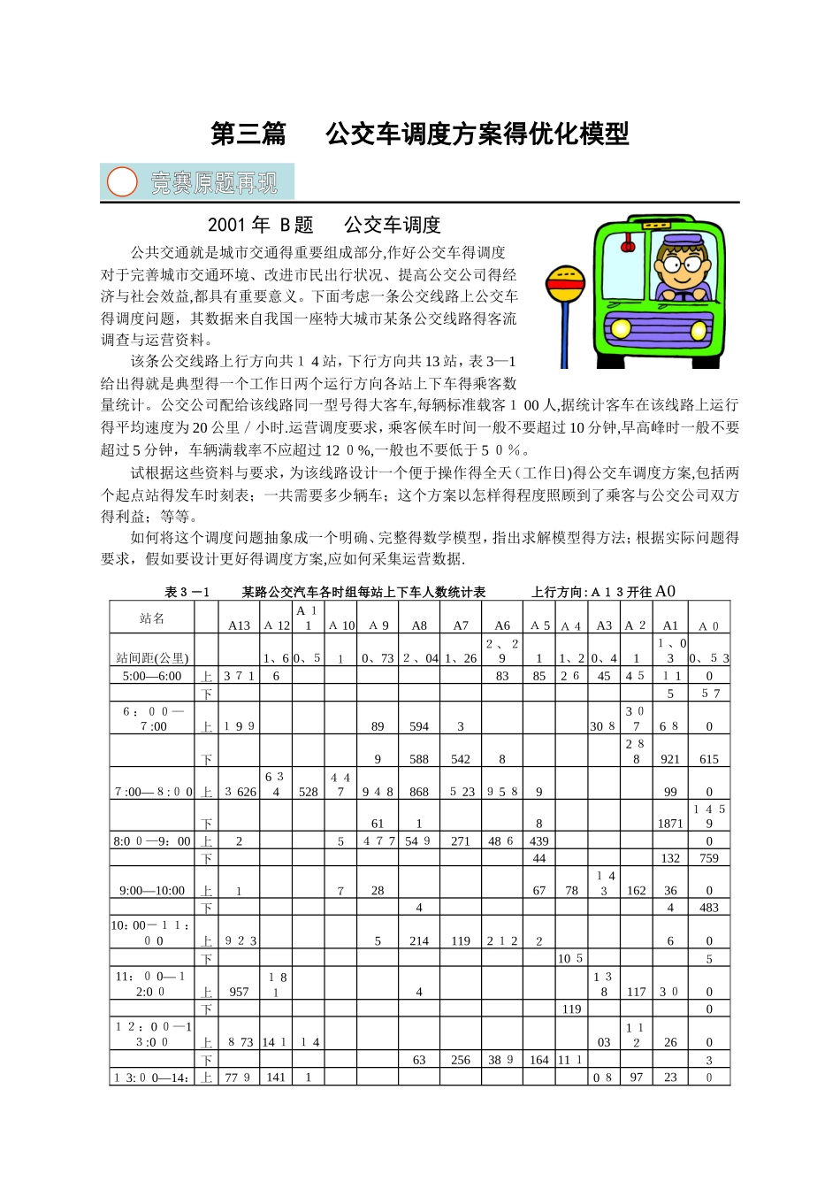 数学建模-公交车调度问题_第1页