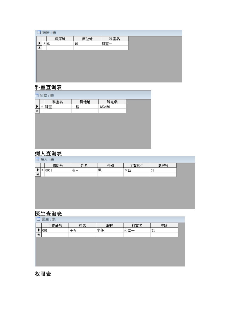 数据库课程设计某医院病房计算机系统-毕业论文_第3页