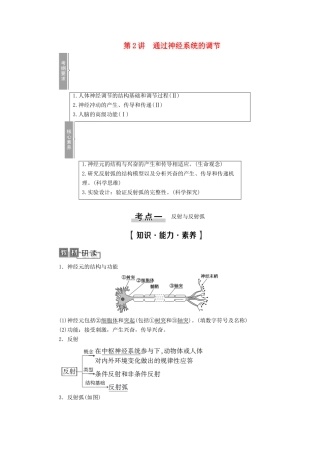 高考生物一轮复习 第8单元 生命活动的调节 第2讲 通过神经系统的调节教学案 新人教版必修3-新人教版高三必修3生物教学案