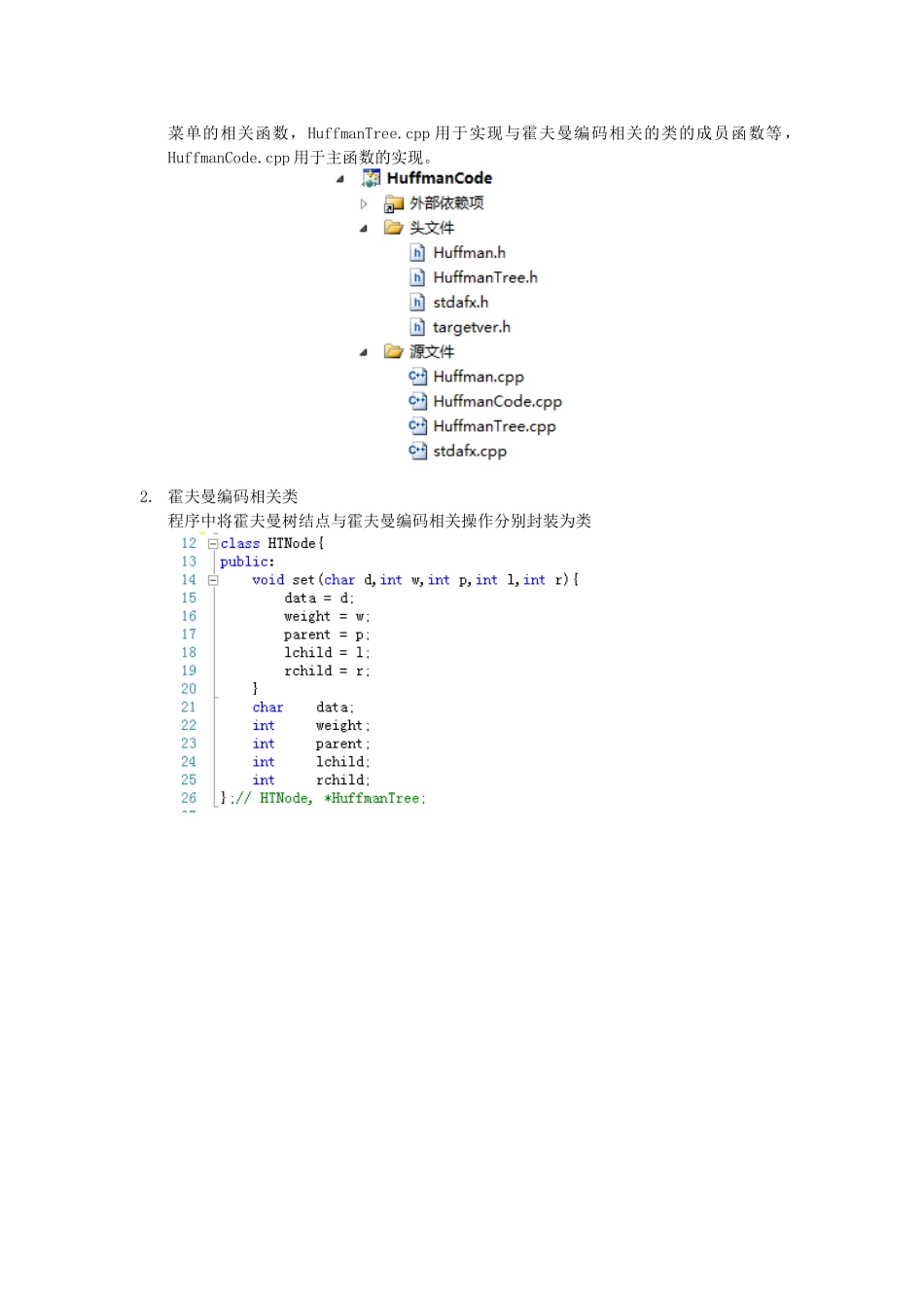 数据结构课程设计报告赫夫曼编码译码器学位论文_第3页