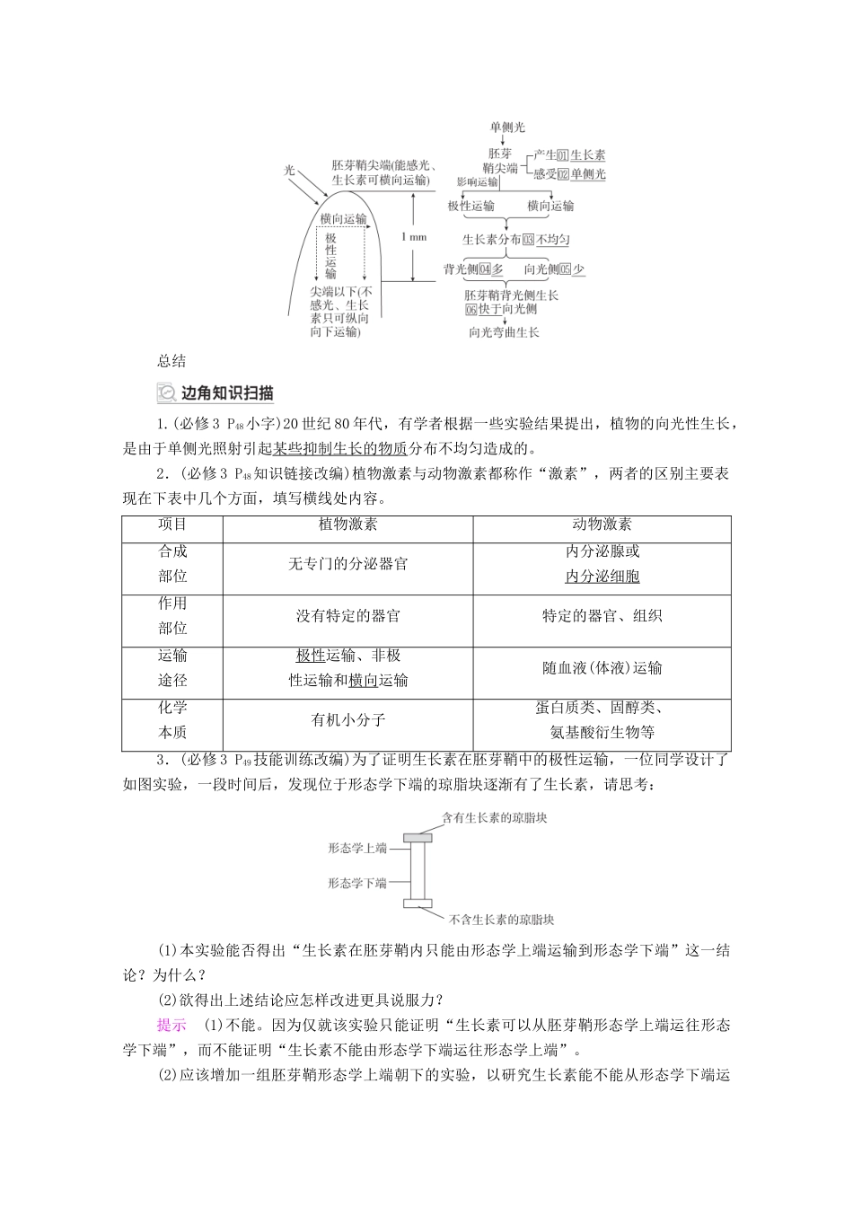 高考生物一轮复习 第8单元 生命活动的调节 第28讲 植物激素的调节教学案 新人教版必修3-新人教版高三必修3生物教学案_第2页