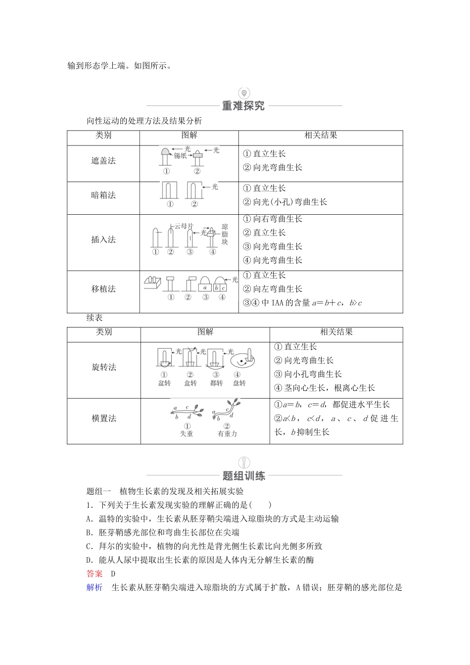 高考生物一轮复习 第8单元 生命活动的调节 第28讲 植物激素的调节教学案 新人教版必修3-新人教版高三必修3生物教学案_第3页