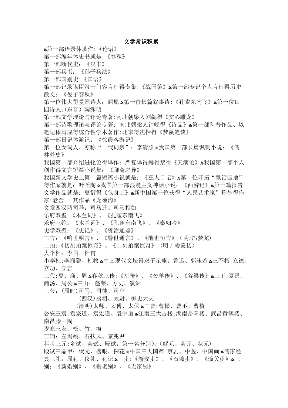 文学常识积累_第1页