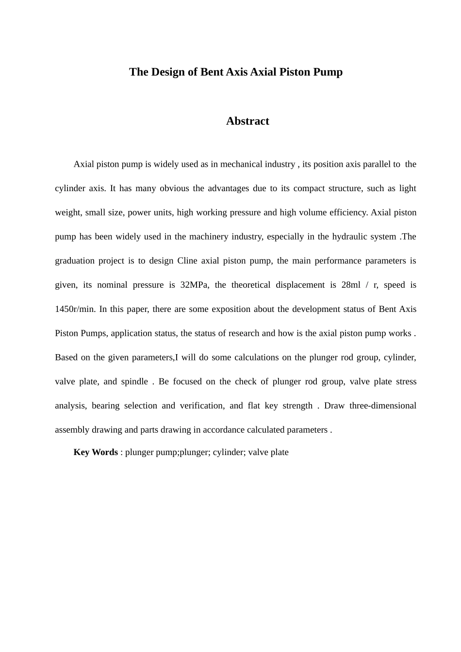 斜轴式轴向柱塞泵的设计学位论文_第3页