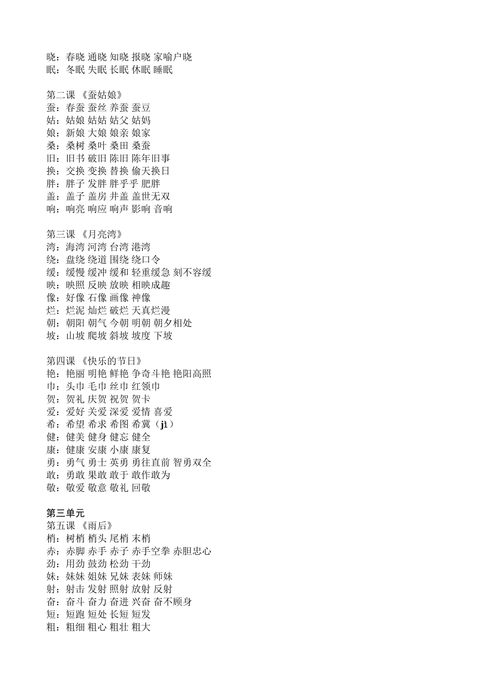 二年级下册生字扩词_第2页