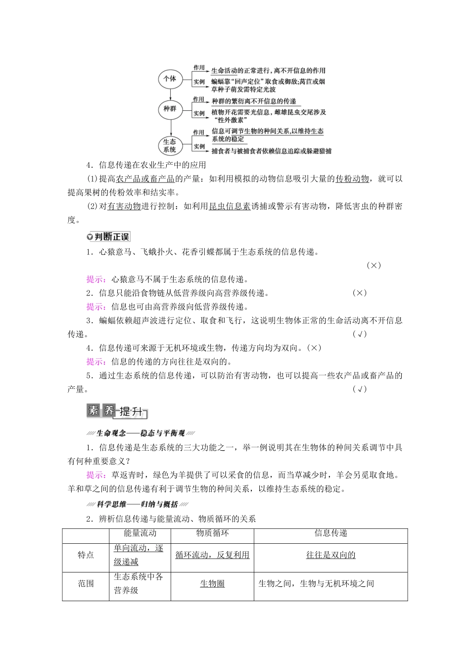 高考生物一轮复习 第9单元 生物与环境 第5讲 生态系统的信息传递和稳定性教学案 新人教版必修3-新人教版高三必修3生物教学案_第2页