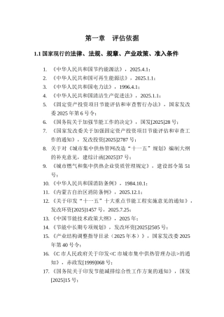 新区集中供热节能评估报告