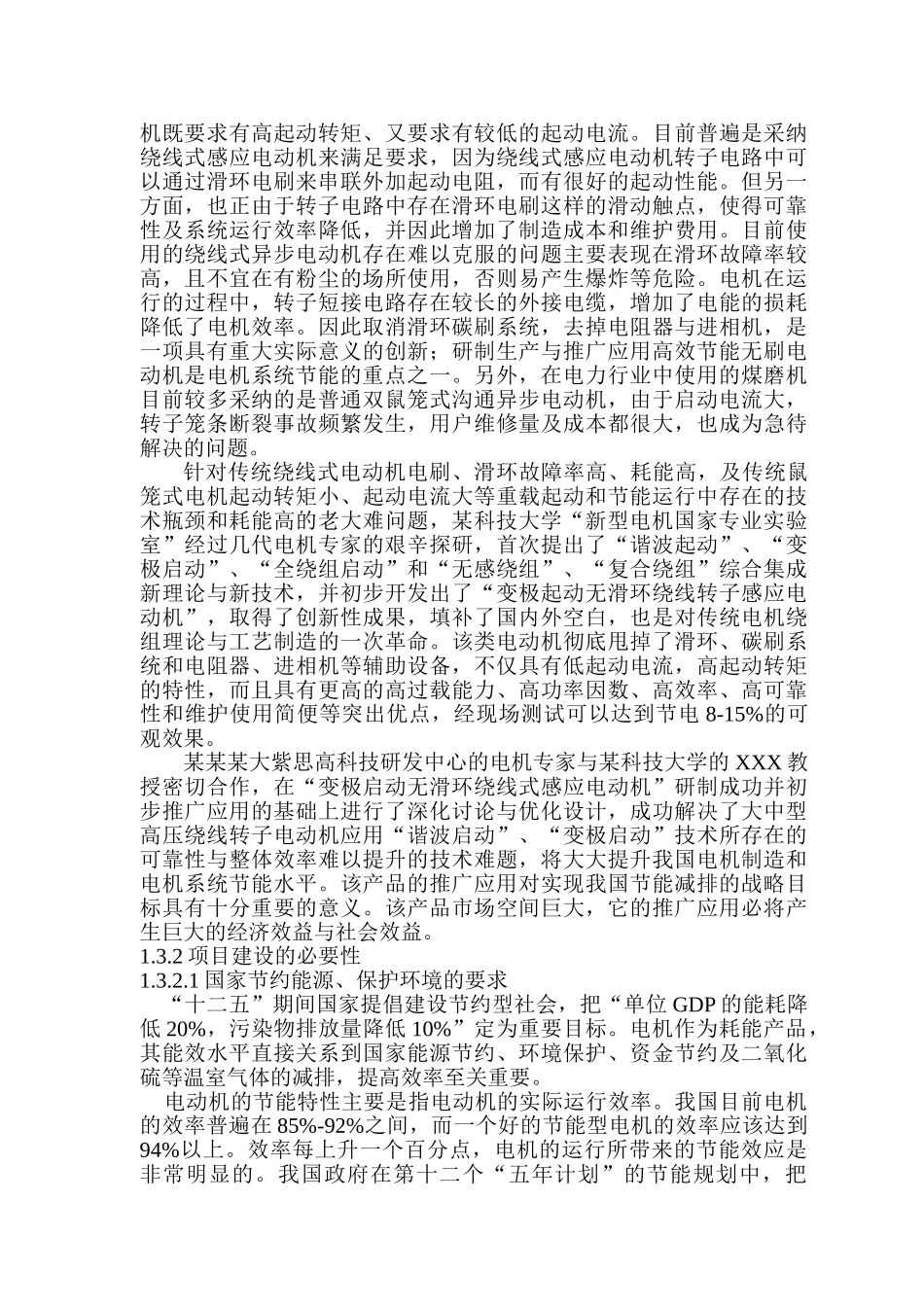 新型高效节能电动机及控制装置建设项目可行性研究报告_第3页