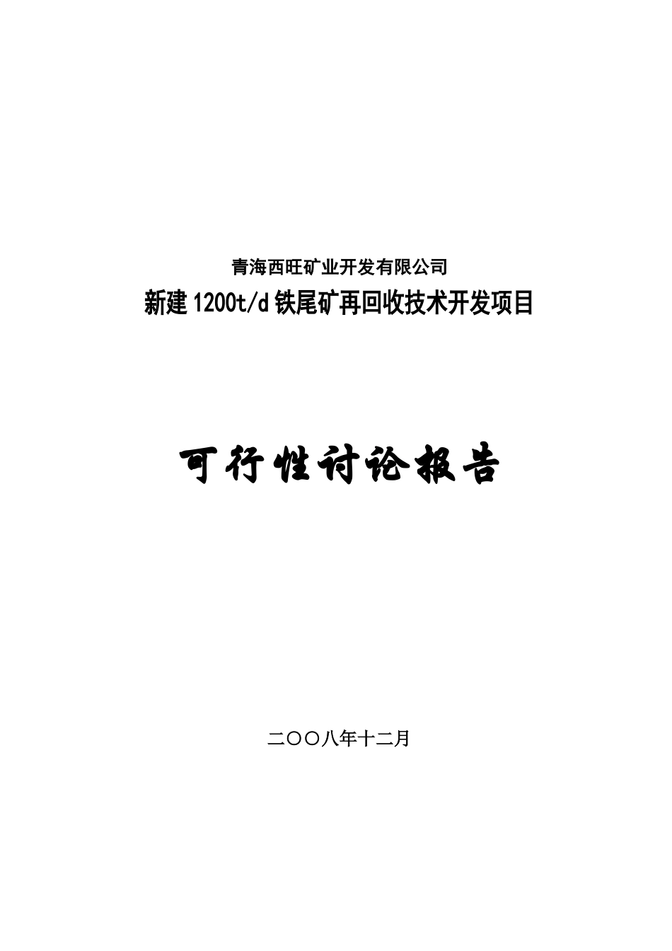新建1200td铁尾矿再回收技术开发项目可行性研究报告_第2页