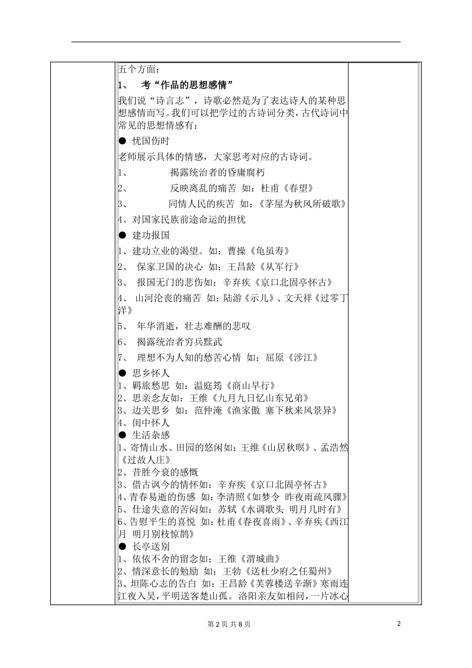 古诗词鉴赏复习初三语文复习_第2页