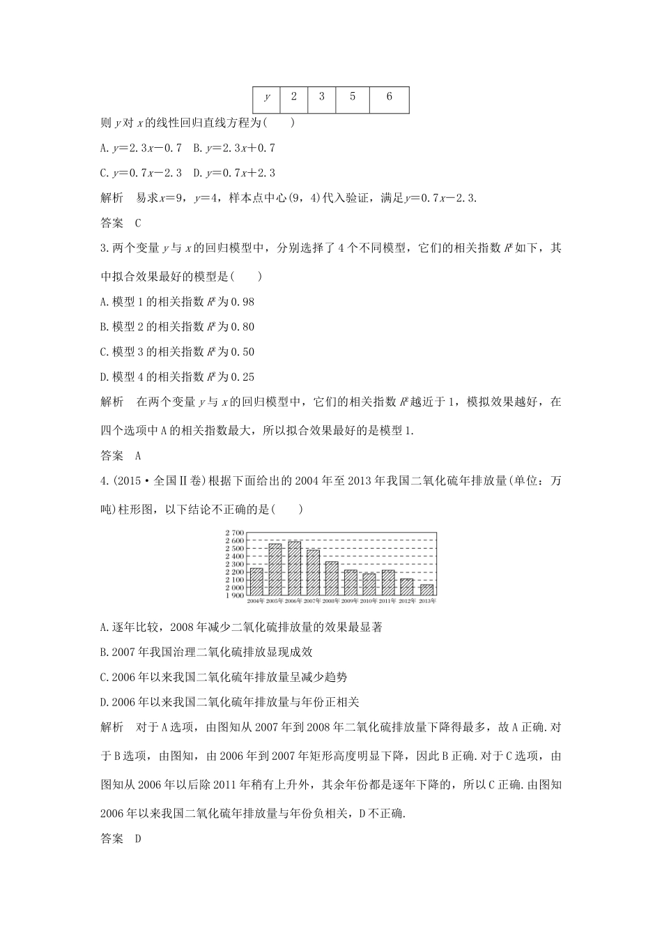 （全国通用版）高考数学大一轮复习 第十章 统计与统计案例、概率 第3节 变量间的相关关系与统计案例学案 文 新人教A版-新人教A版高三全册数学学案_第3页