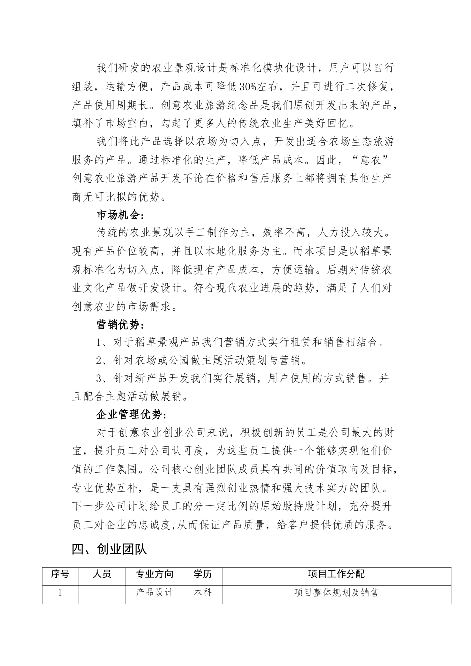 新时代农业艺术化、创意化和时尚化项目商业计划书本科学位论文_第3页