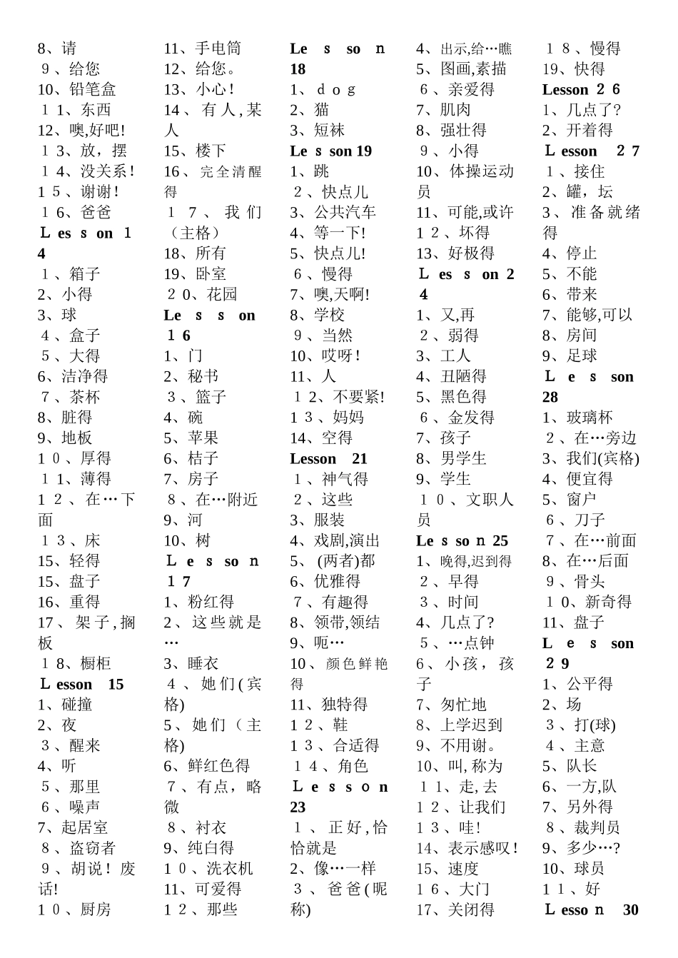 新概念英语青少版1A单词表_第2页