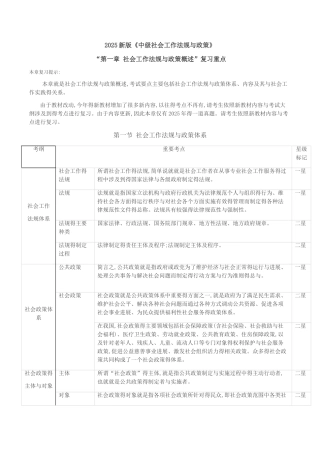新版《中级社会工作法规与政策》