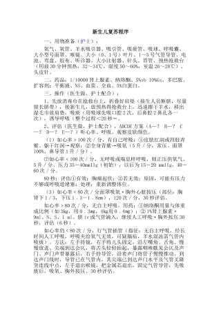 新生儿复苏程序