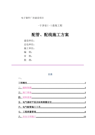 施工--配管、配线施工方案