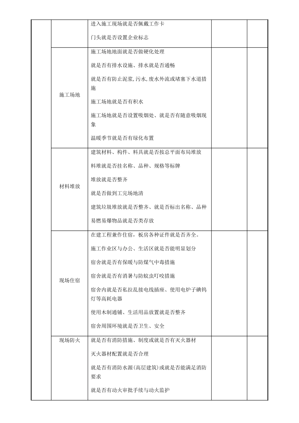 施工现场安全文明施工检查表_第3页