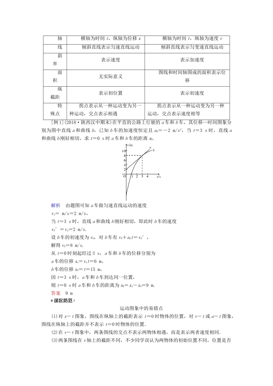 （全国通用版）高考物理大一轮复习 第一章 运动的描述 匀变速直线运动的研究 第3讲 运动图象追及和相遇问题学案-人教版高三全册物理学案_第3页