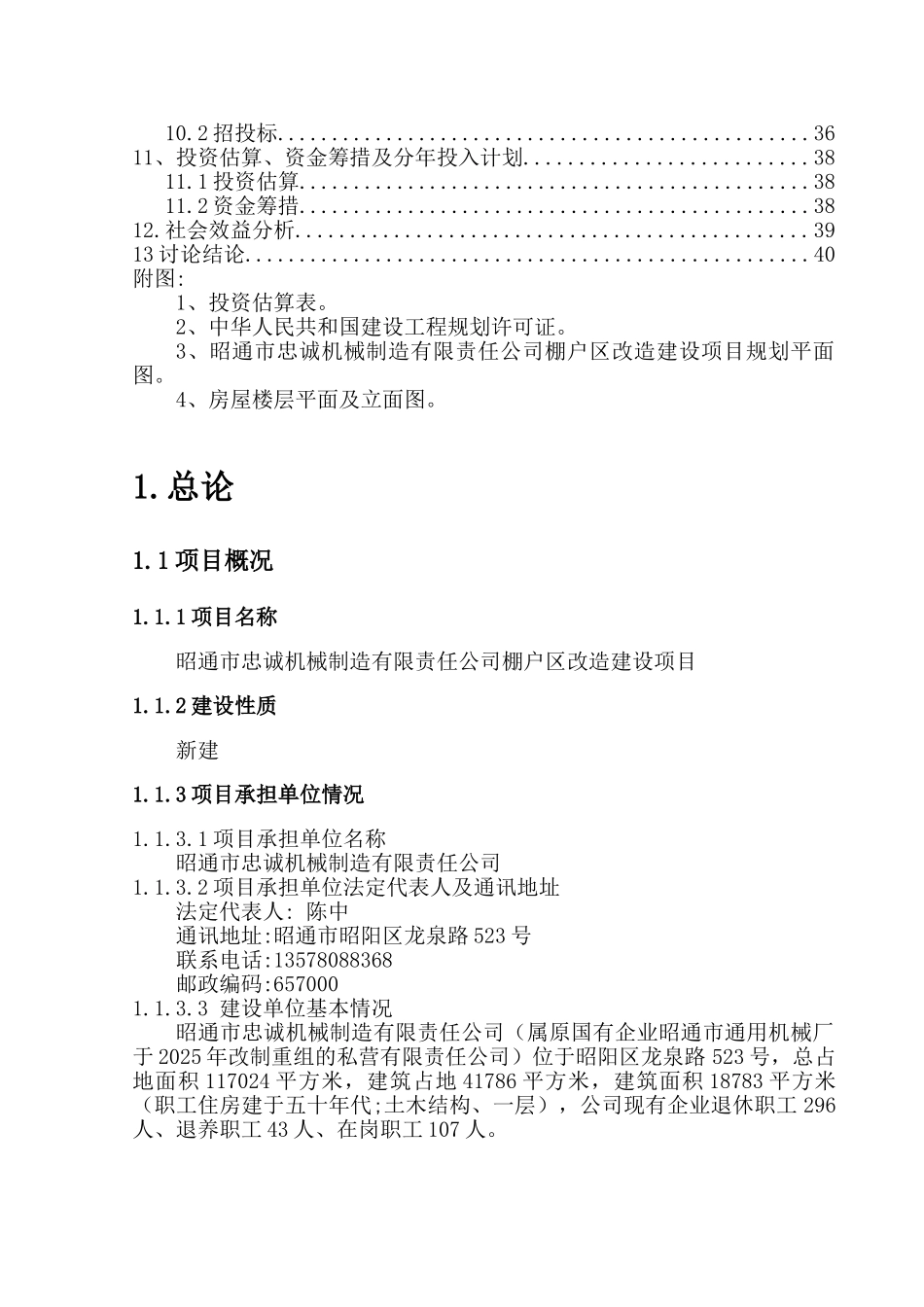 昭通市忠诚机械制造有限责任公司棚户区改建设项目可行性研究报告_第3页