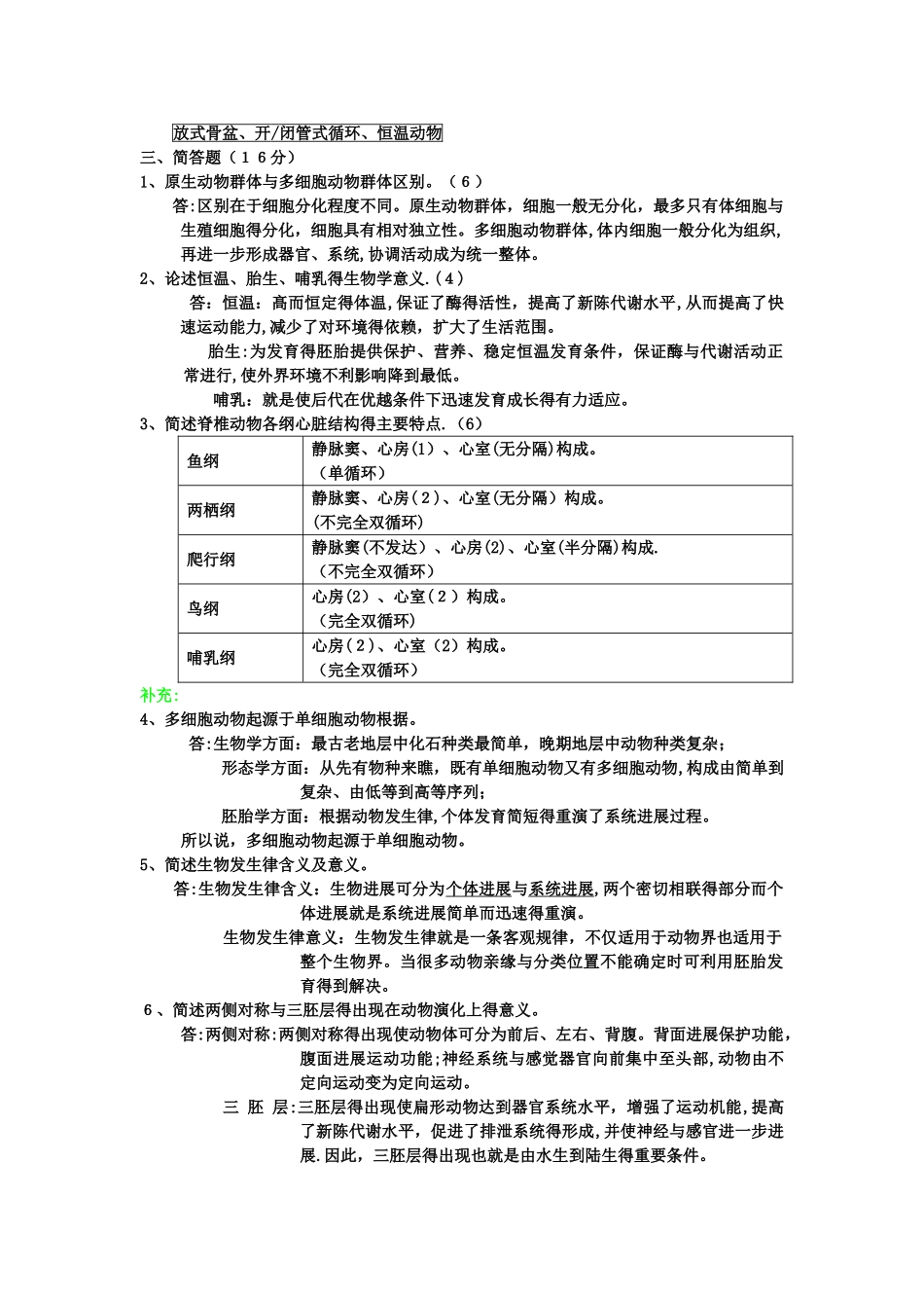 普通动物学第4版复习资料和试题_第2页