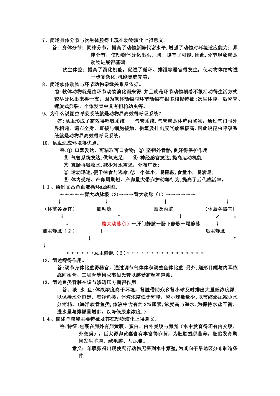普通动物学第4版复习资料和试题_第3页