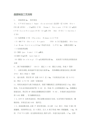 晶圆制造工艺流程