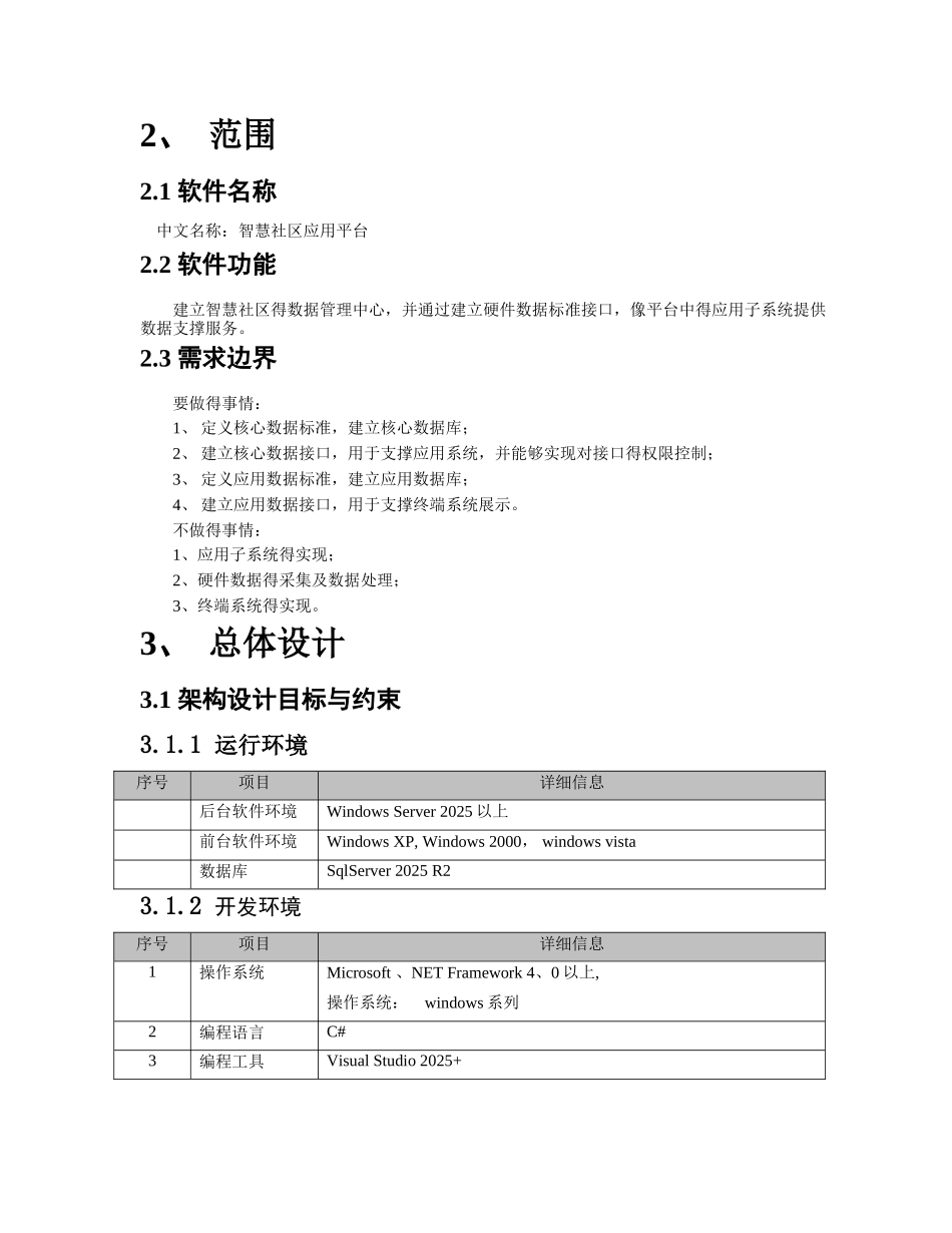 智慧社区平台系统架构设计说明书_第3页