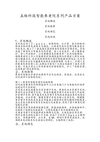 智能养老院系列产品方案