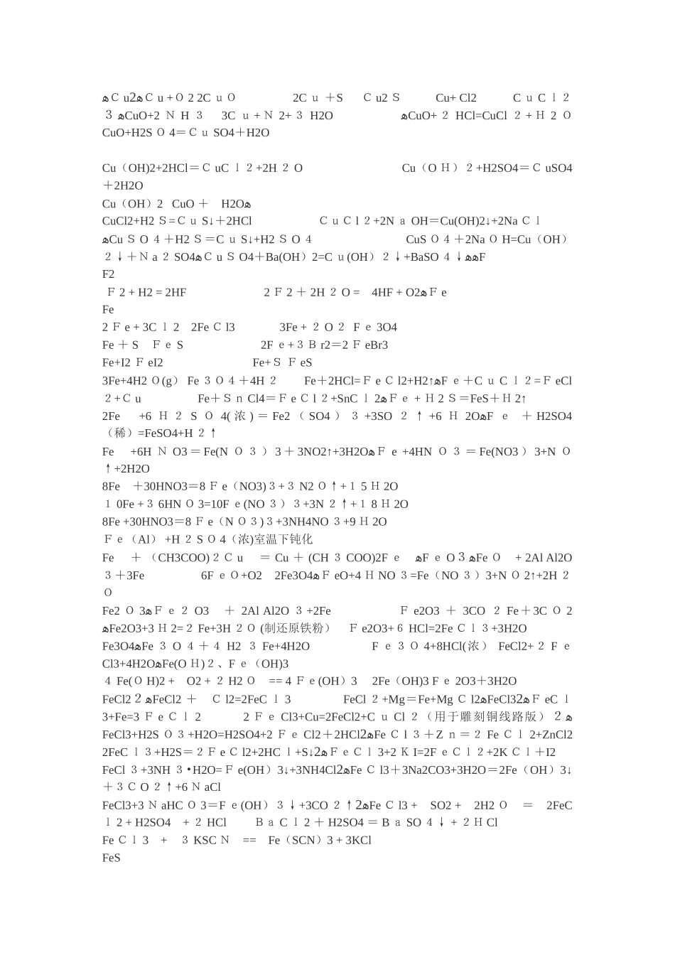 最全无机化学方程式_第3页