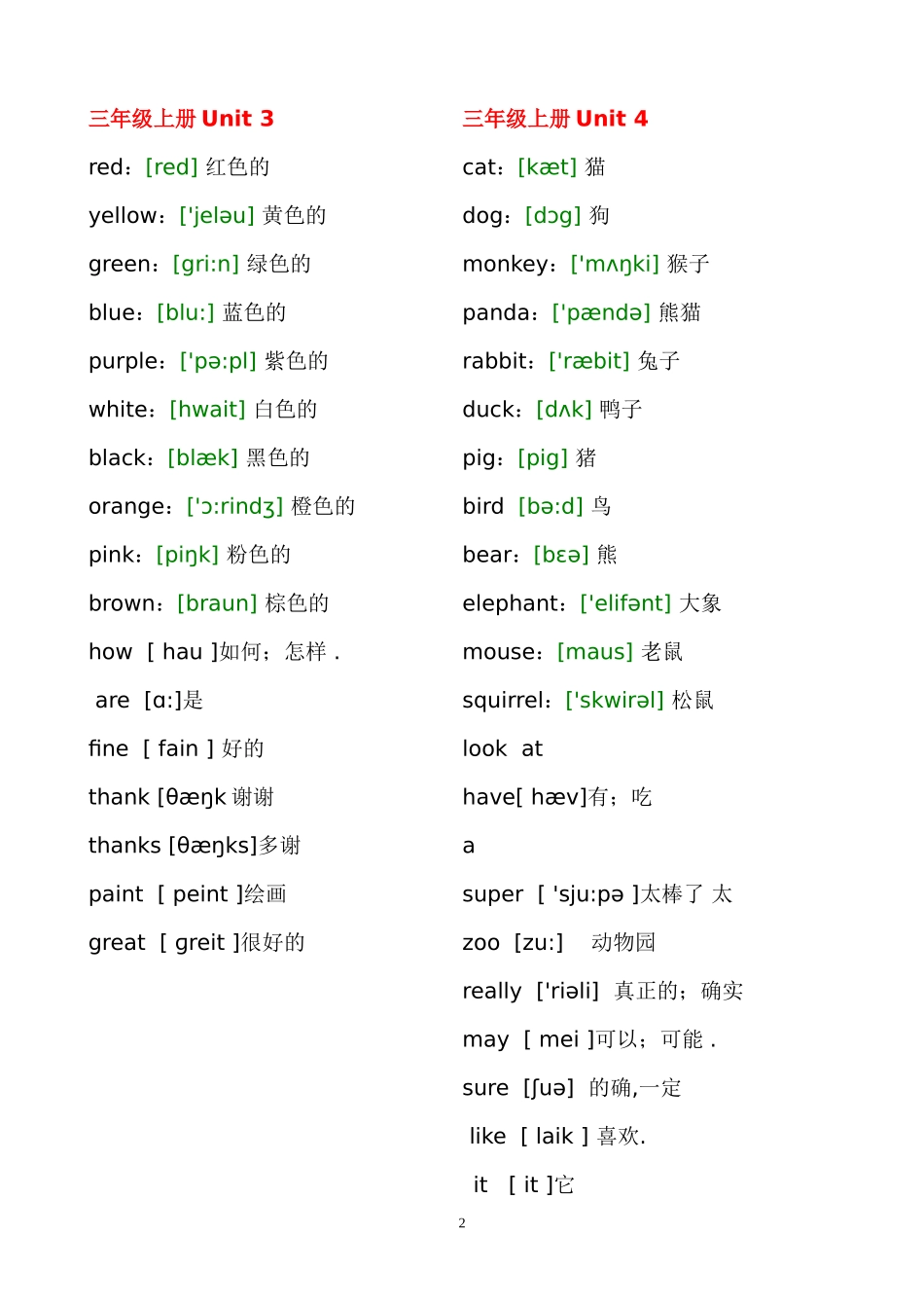 三年级上册英语单词梳理汇总_第2页