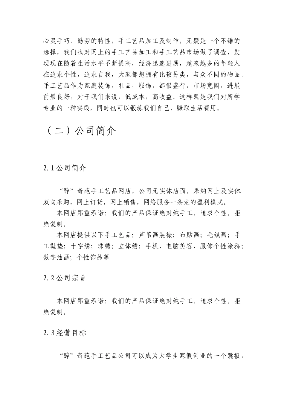 最新2025电子商务创业计划书大学毕业论文_第2页