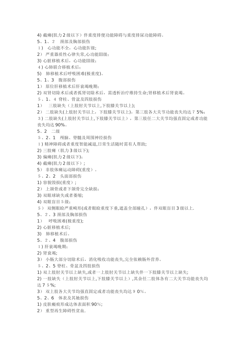 最新人体伤残标准_第2页