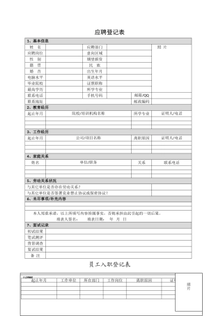 最新人力资源管理表格汇总