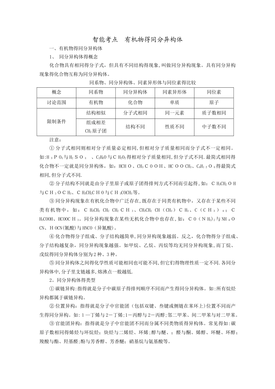 有机物的同分异构体_第1页