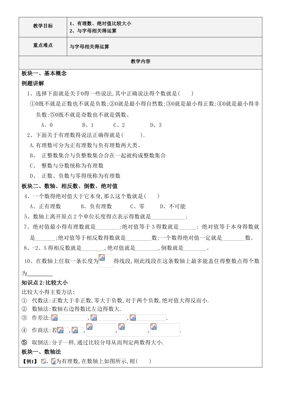 有理数与字母相关运算_第1页