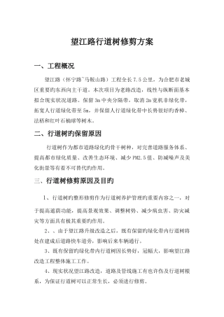望江路行道树修剪方案